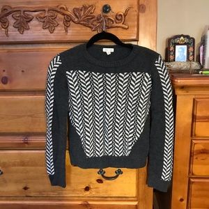 Crew Neck Patterned Gray Sweater UrbanOutfitter S